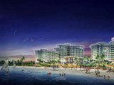 建筑外形以两艘豪华邮轮为造型蓝本，辅以东侧两只展翅飞翔的海鸥