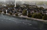 东侧为联排别墅、多层花园洋房、小高层住宅、高档居住小区