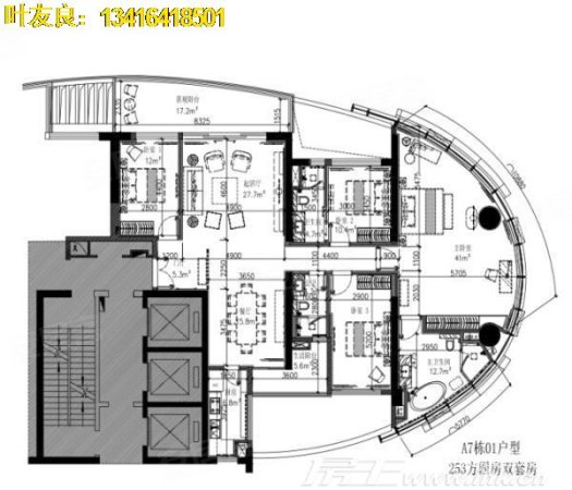 天誉半岛花园 海珠区350方大五房 豪装舒适 白鹅潭三江交汇