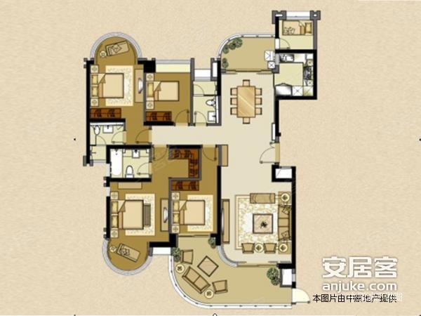 华景新城华景里 豪宅户型 五房双主套 南北向高层 学位没占用