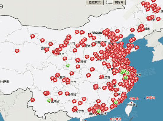 中国水污染地图